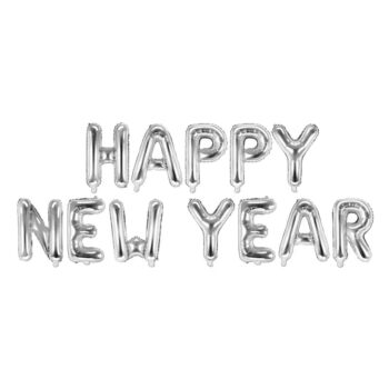 Balony na powietrze: Happy New Year, 422×46 cm, srebrny – Balony bez helu – Szalony.pl