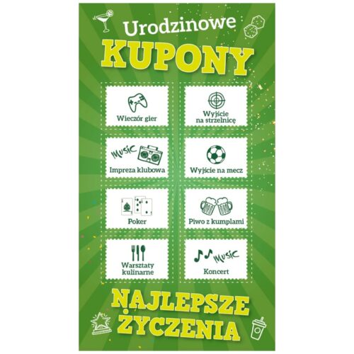 Kartka okolicznościowa - kupony, zielona