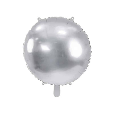 Balon z helem: Okrągły, 59 cm, srebrny Balony z helem Szalony.pl - Sklep imprezowy