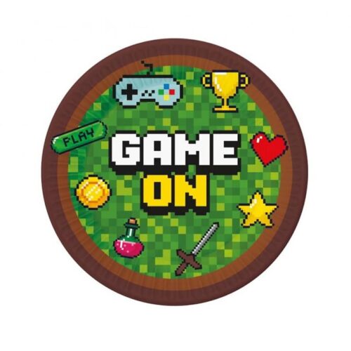 Talerzyki papierowe - Game On, 18cm, 6 szt