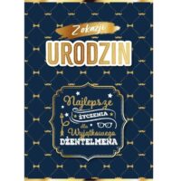 Kartka urodzinowa - Dżentelman, granatowy – Szalony.pl – Szalony.pl – Szalony.pl