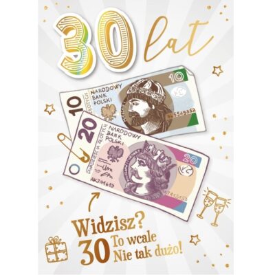 Kartka urodzinowa – 30 lat ”Widzisz?”, biała Kartki na 30 urodziny Szalony.pl - Sklep imprezowy