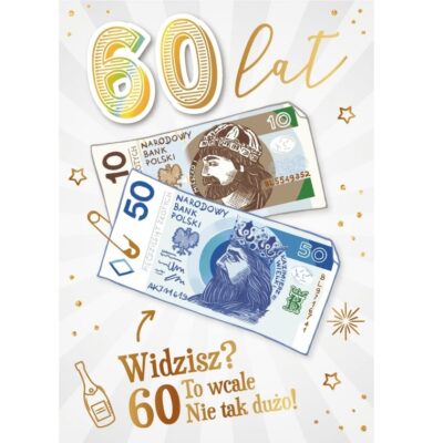Kartka urodzinowa – 60 lat ”Widzisz?”, biała Kartki na 60 urodziny Szalony.pl - Sklep imprezowy