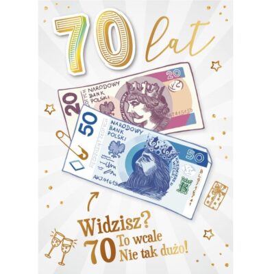 Kartka urodzinowa – 70 lat ”Widzisz?”, biała Kartki na 70 urodziny Szalony.pl - Sklep imprezowy