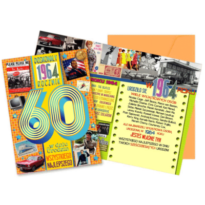 Kartka urodzinowa – ”1964 rocznik” Kartki na 60 urodziny Szalony.pl - Sklep imprezowy
