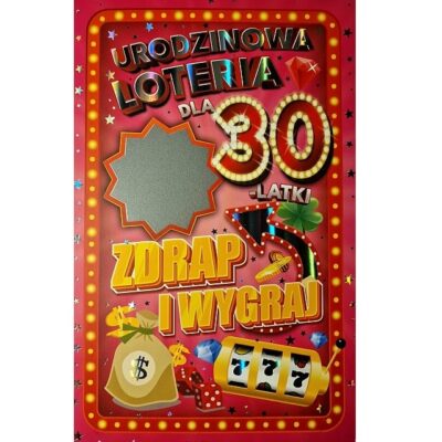 Kartka urodzinowa – Loteria 30 lat, damska Kartki na 30 urodziny Szalony.pl - Sklep imprezowy