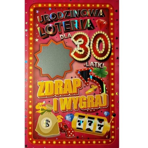 Kartka urodzinowa - Loteria 30 lat, damska