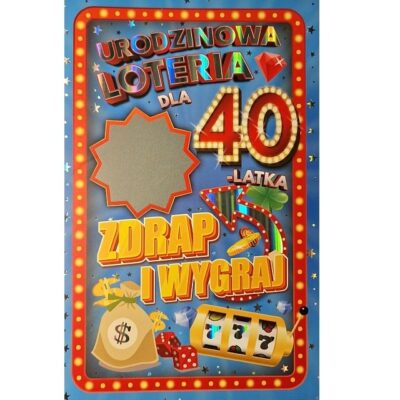 Kartka urodzinowa – Loteria 40 lat, męska Kartki na 40 urodziny Szalony.pl - Sklep imprezowy