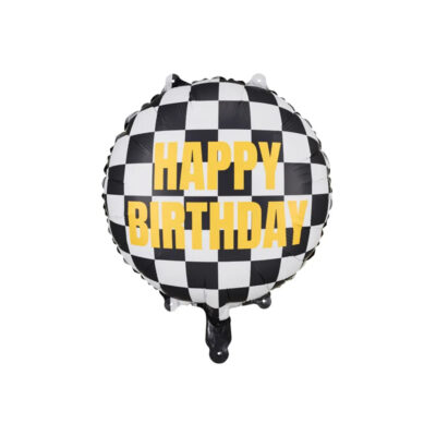 Balon z helem: Happy Birthday, Szachownica, 35cm Balony na Urodziny Szalony.pl - Sklep imprezowy