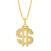 Naszyjnik – Dolar, złoty – Przebrania imprezowe – Szalony.pl