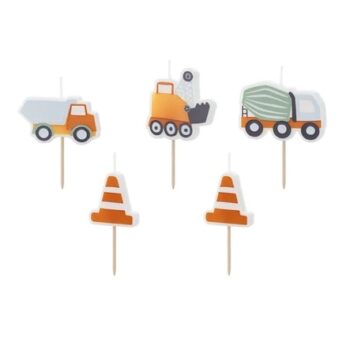 Świeczki urodzinowe – Budowa, 3-4.5cm, 5szt – Dekoracje imprezowe – Szalony.pl