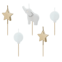 Świeczki urodzinowe – Słonik, 3-5cm, 5szt – Dekoracje imprezowe – Szalony.pl