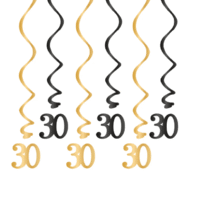 Świderek okrągły - 30 urodziny, złoto-czarny, 6szt. Szalony.pl - Sklep imprezowy. – Szalony.pl – Szalony.pl – Szalony.pl
