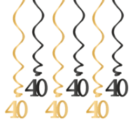 Świderek okrągły - 40 urodziny, złoto-czarny, 6szt – Szalony.pl – Szalony.pl – Szalony.pl