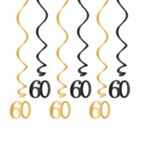 Świderek okrągły - 60 urodziny, złoto-czarny, 6szt – Szalony.pl – Szalony.pl – Szalony.pl