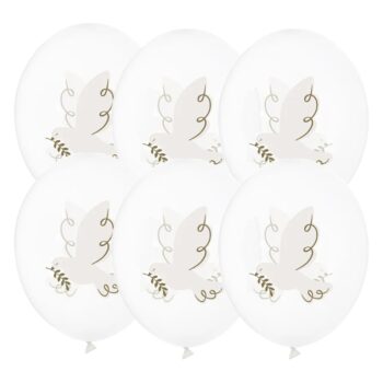 Balony bez helu: Gołąb, 30cm, 6szt. – Balony gumowe – Szalony.pl