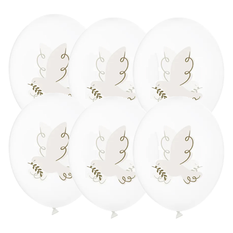 Balony bez helu: Gołąb, 30cm, 6szt. Balony gumowe Szalony.pl - Sklep imprezowy