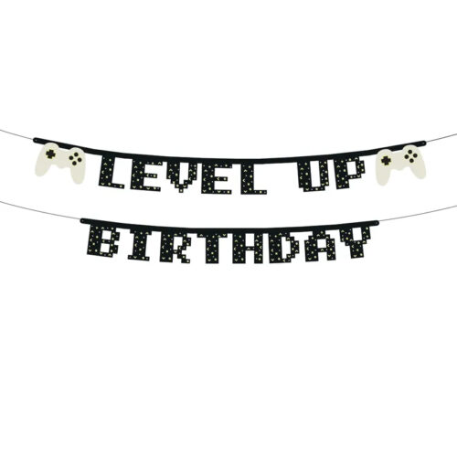 Baner urodzinowy - Level up, 2.5 m