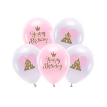 Balony bez helu: Happy Birthday, 33cm, 5szt. – Balony gumowe – Szalony.pl