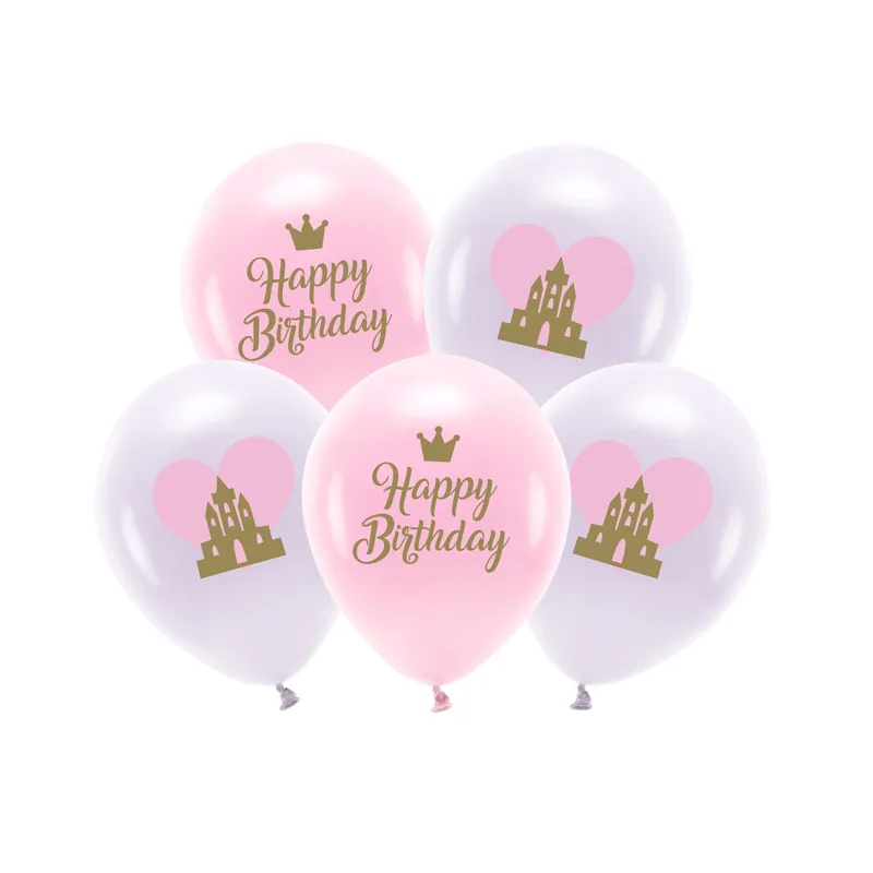 Balony bez helu: Happy Birthday, 33cm, 5szt. Balony gumowe Szalony.pl - Sklep imprezowy