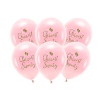 Balony bez helu: Chrzest Święty, różowy, 33cm, 6szt. – Balony gumowe – Szalony.pl