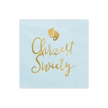 Serwetki – Chrzest Święty, 33x33cm niebieski – Dekoracje na Chrzest – Szalony.pl