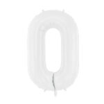 Balon bez helu: cyfra 0, biały, 86cm Balon bez helu: cyfra 0, biały, 86cm