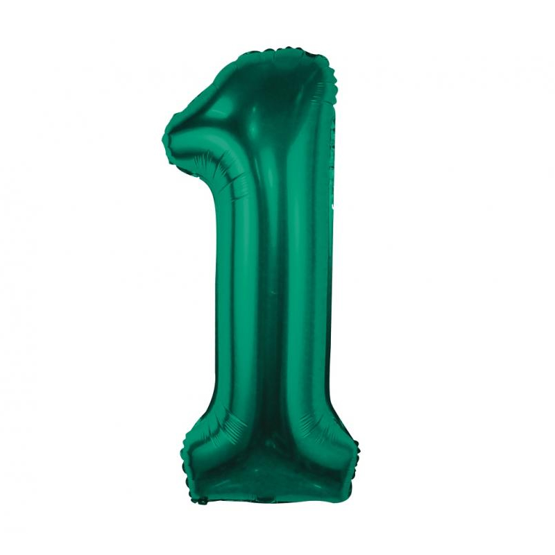Balon z helem: cyfra 1 – 85cm, butelkowy zielony Balony z helem Szalony.pl - Sklep imprezowy