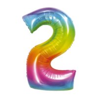 Balon bez helu: cyfra 0 – 76cm, tęczowa – Balony bez helu – Szalony.pl