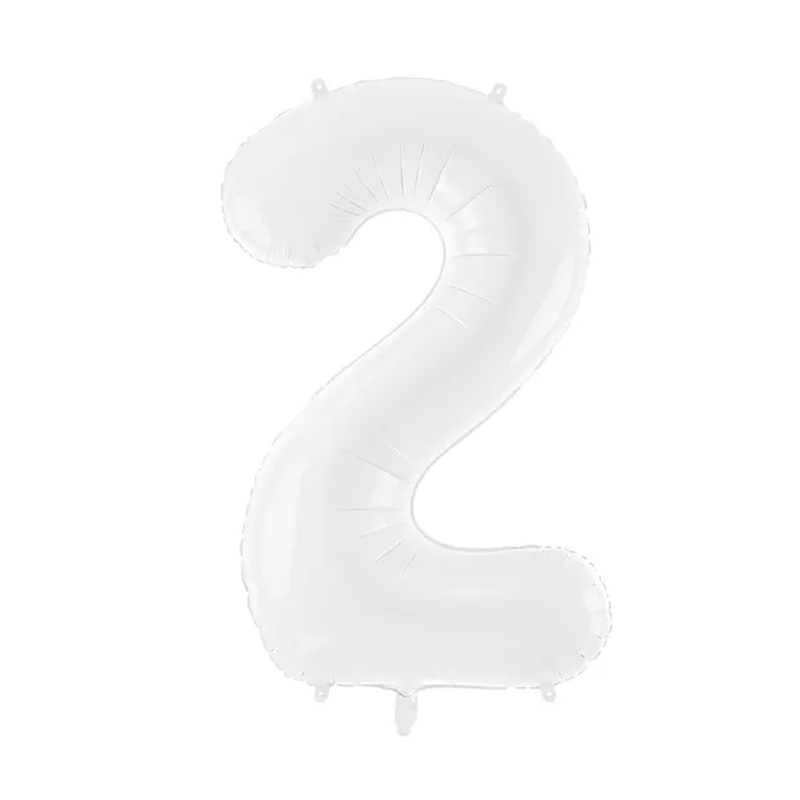Balon z helem: cyfra 2, biały 86cm Balony na 21 urodziny Szalony.pl - Sklep imprezowy
