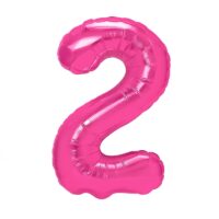 Balon z helem: cyfra 2 - 85cm, ciemnoróżowa. Szalony.pl - Sklep imprezowy. – Szalony.pl – Szalony.pl – Szalony.pl