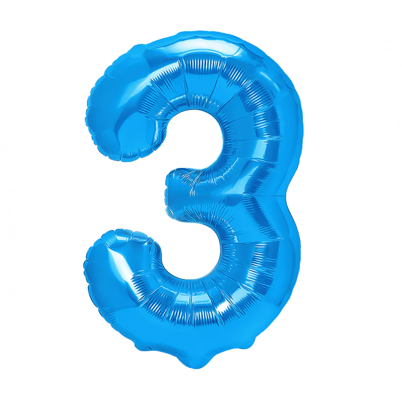 Balon bez helu: cyfra 3 – 85cm, ciemnoniebieska Balony bez helu Szalony.pl - Sklep imprezowy