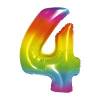 Balon bez helu: cyfra 0 – 76cm, tęczowa – Balony bez helu – Szalony.pl
