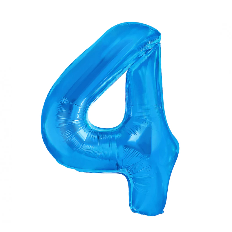 Balon bez helu: cyfra 4 – 85cm, ciemnoniebieska Balony bez helu Szalony.pl - Sklep imprezowy