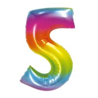 Balon bez helu: cyfra 0 – 76cm, tęczowa – Balony bez helu – Szalony.pl