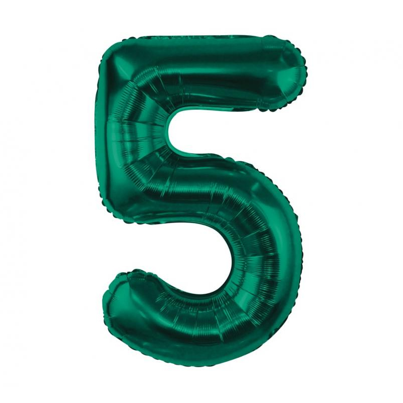Balon z helem: cyfra 5 – 85cm, butelkowy zielony Balony z helem Szalony.pl - Sklep imprezowy