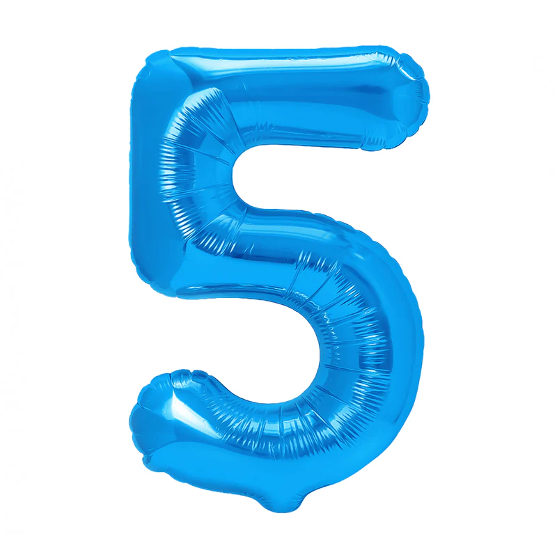 Balon z helem: cyfra 5 – 85cm, ciemnoniebieska Balony z helem Szalony.pl - Sklep imprezowy