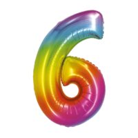 Balon bez helu: cyfra 0 – 76cm, tęczowa – Balony bez helu – Szalony.pl