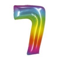 Balon bez helu: cyfra 0 – 76cm, tęczowa – Balony bez helu – Szalony.pl