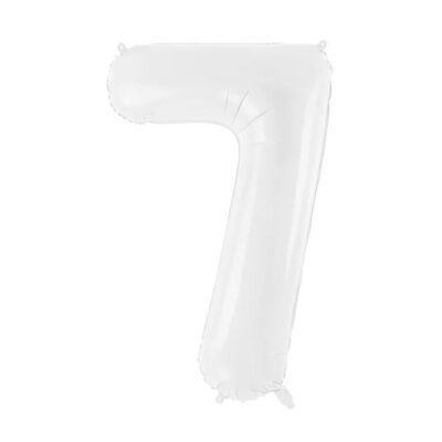 Balon z helem: cyfra 7, biały, 86cm Balony na 70 urodziny Szalony.pl - Sklep imprezowy