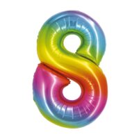 Balon bez helu: cyfra 8 – 76cm, tęczowa – Balony bez helu – Szalony.pl