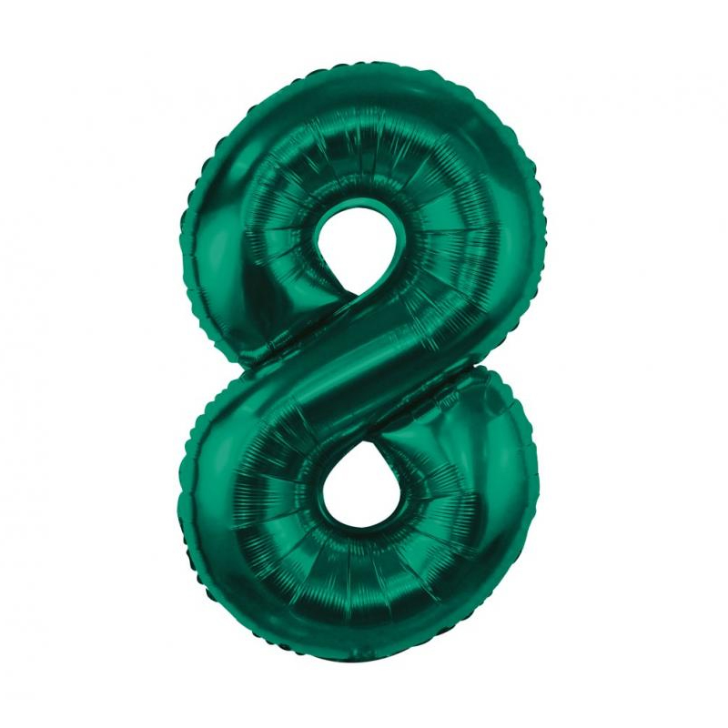 Balon z helem: cyfra 8 – 85cm, butelkowy zielony Balony z helem Szalony.pl - Sklep imprezowy