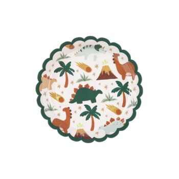 Talerzyki – Dinozaury, 18x18cm, 6szt. – Talerzyki papierowe – Szalony.pl