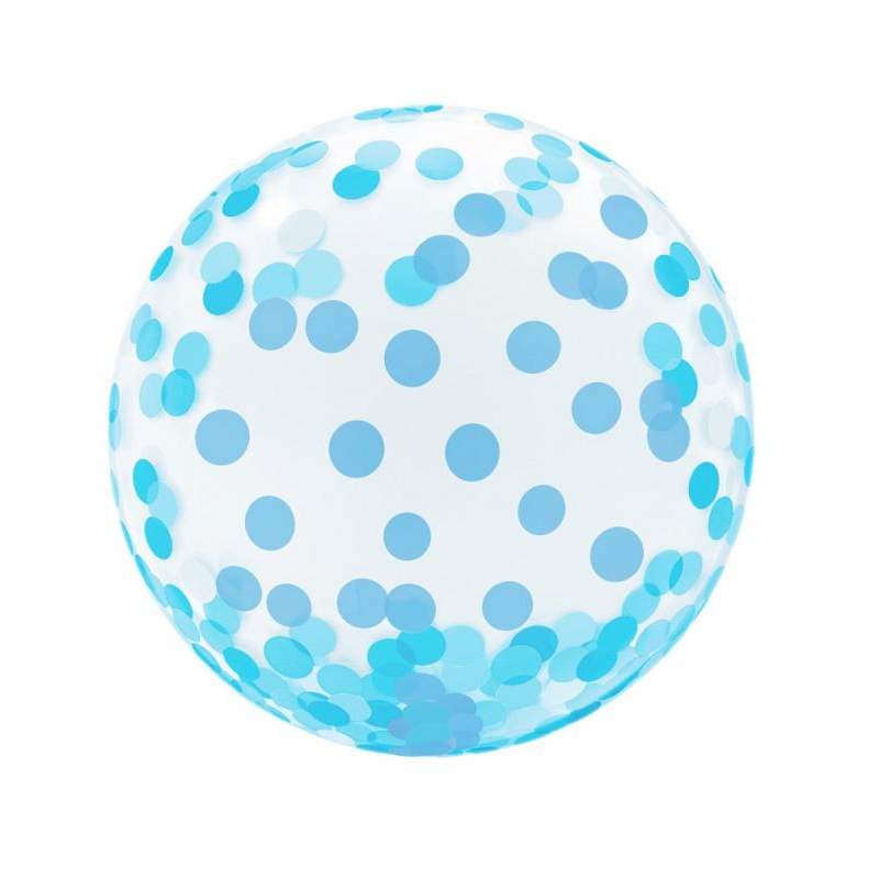 Balon bez helu: Aqua, kropki, niebieskie, 20″ Balony bez helu Szalony.pl - Sklep imprezowy