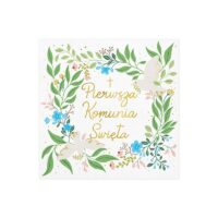 Serwetki – Pierwsza Komunia Święta, 33x33cm – Serwetki papierowe – Szalony.pl