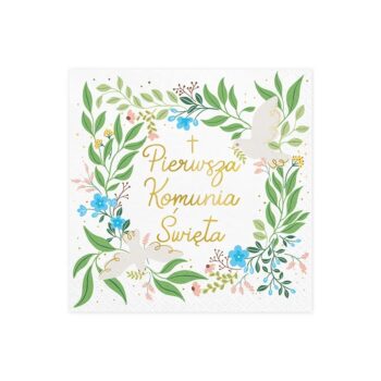 Serwetki – Pierwsza Komunia Święta, 33x33cm – Dekoracje na Komunię Świętą – Szalony.pl