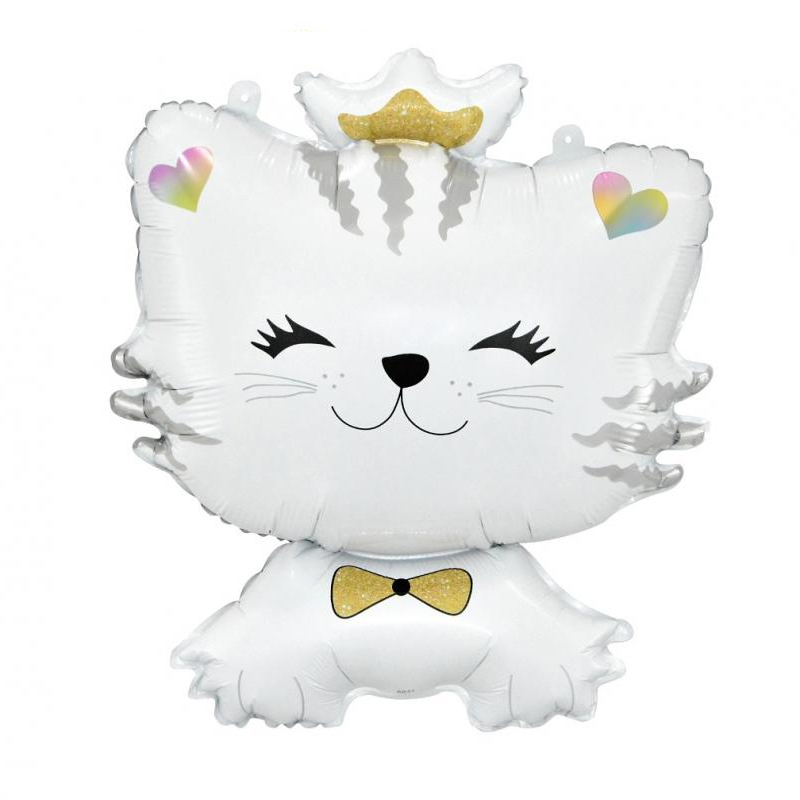 Balon bez helu: Biały kot, 39×49 cm Balony bez helu Szalony.pl - Sklep imprezowy