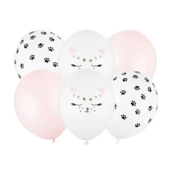 Balony bez helu: Kotek, 30cm, 6szt. – Balony gumowe – Szalony.pl