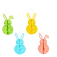 Króliczki papierowe, 4 szt. – Dekoracje na Wielkanoc – Szalony.pl