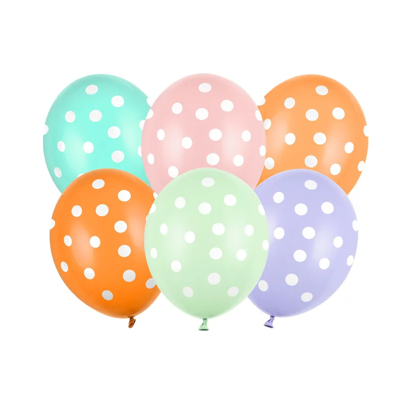 Balony bez helu: Kropki, 30cm, 6szt. Balony gumowe Szalony.pl - Sklep imprezowy